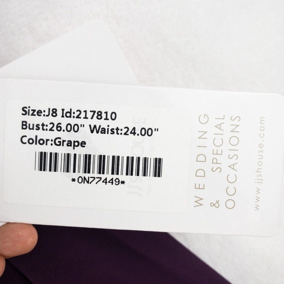 JJ's House Girls Dress Size 8 Purple Junior Bridesmaid Formal Wedding NWT - Picture 5 of 7